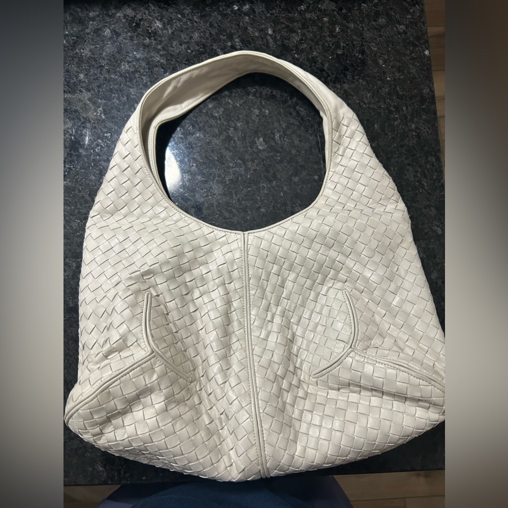 Bottega Veneta White Leather Hobo Bag